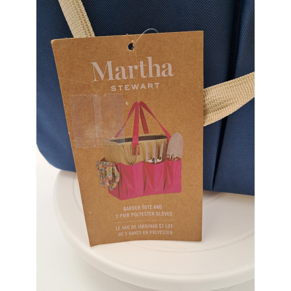 Martha Stewart Garden Tote With 2 Pairs Of Polyester Gloves-NWT - Picture 2 of 12